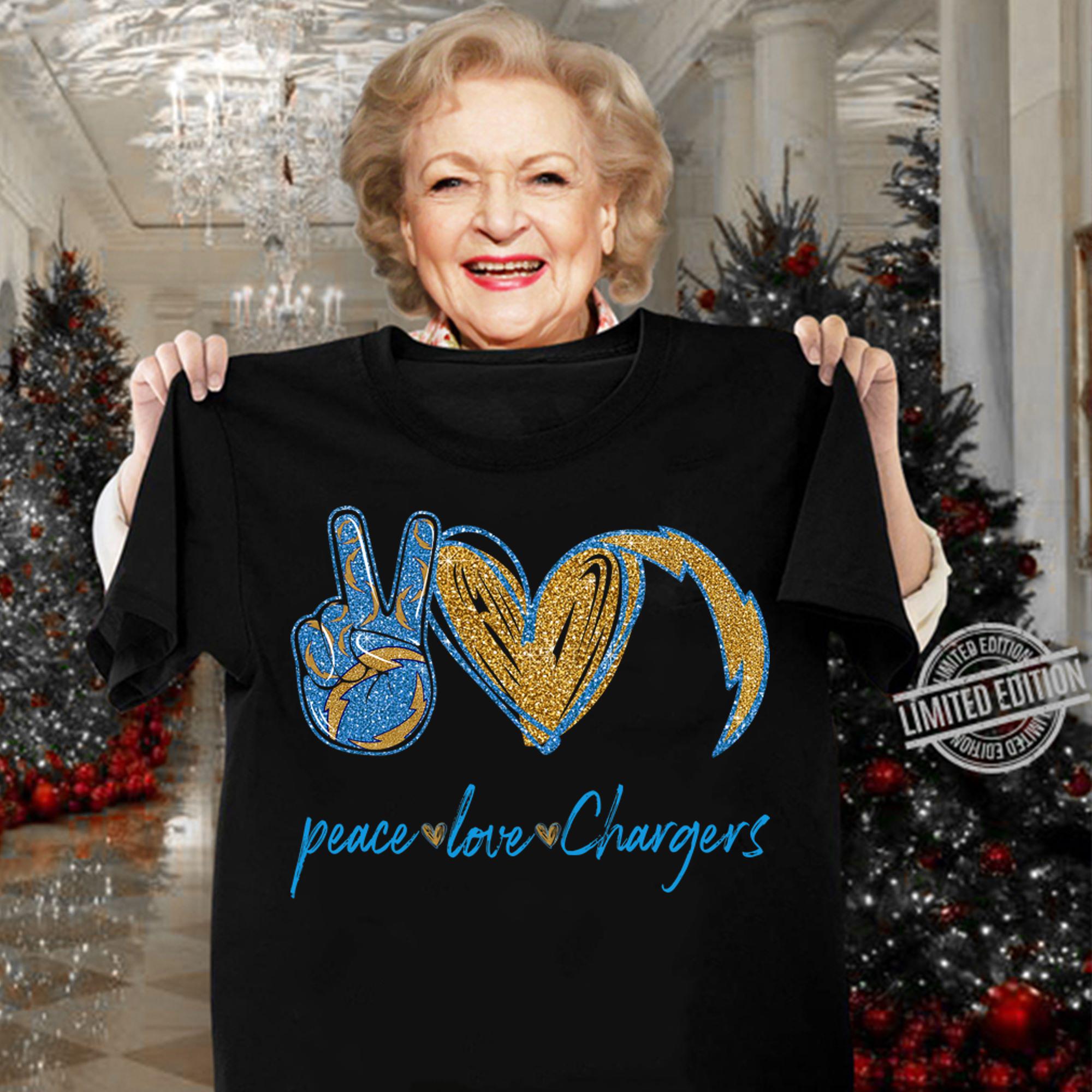Peace Love Los Angeles Chargers t-shirt woman shirt