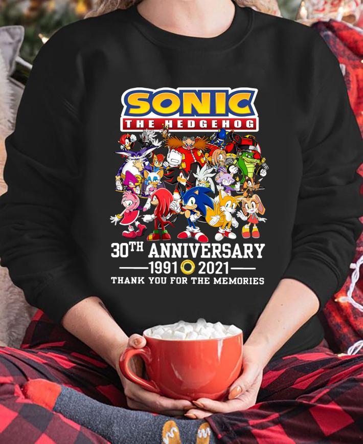 Sonic The Hedgehog 30th anniversary 1991-2021 thank you for the memories t-shirt sweatshirt