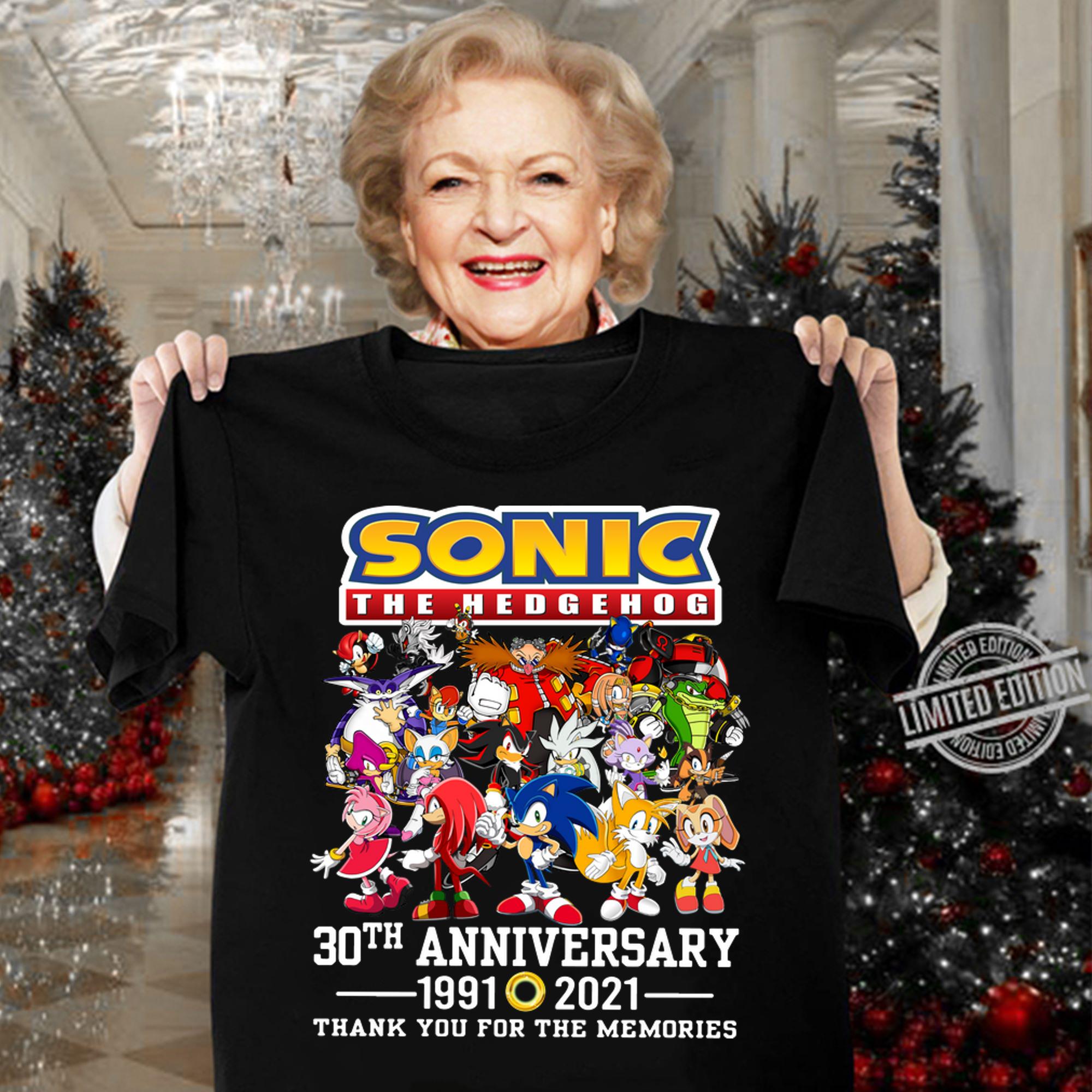 Sonic The Hedgehog 30th anniversary 1991-2021 thank you for the memories t-shirt woman shirt