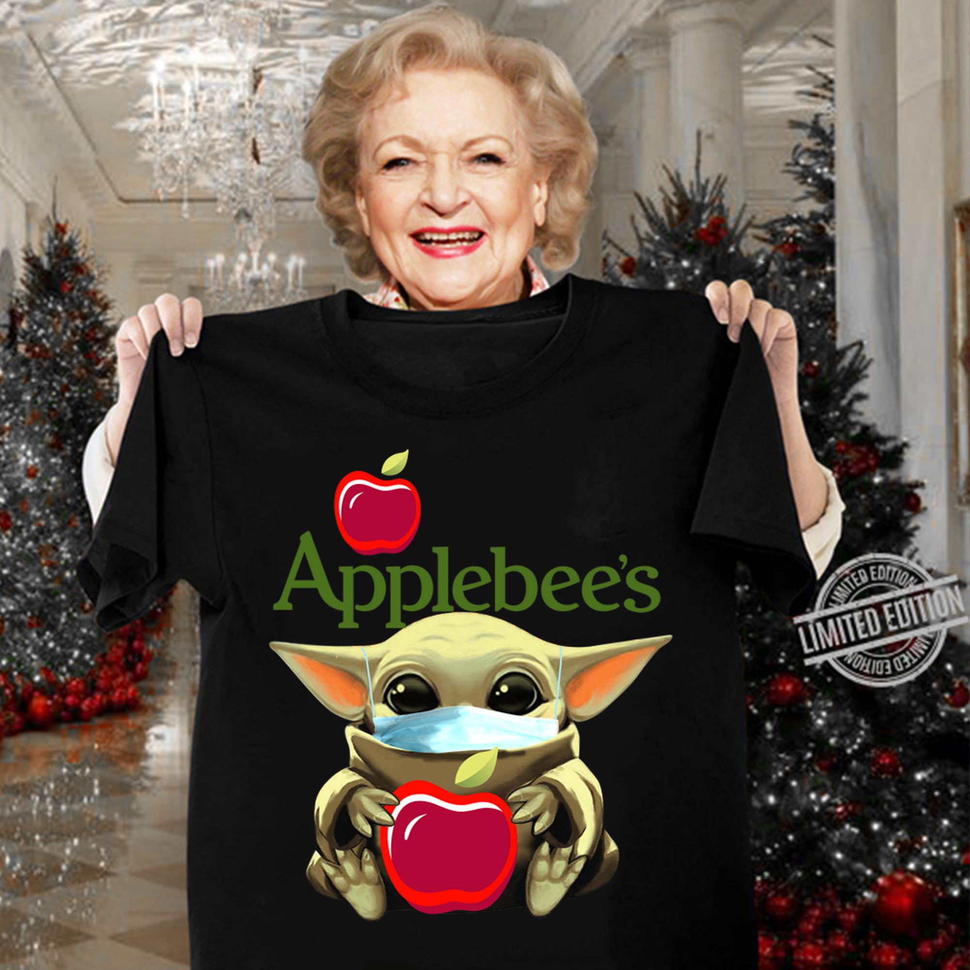 Baby Yoda Hug Applebees Covid 19 t-shirt woman shirt