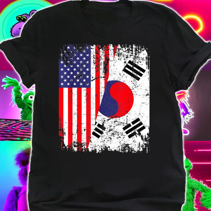 Half South Korean And American Flag t-shirt shirt