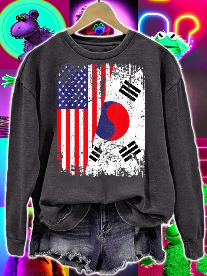 Half South Korean And American Flag t-shirt sweatshirt