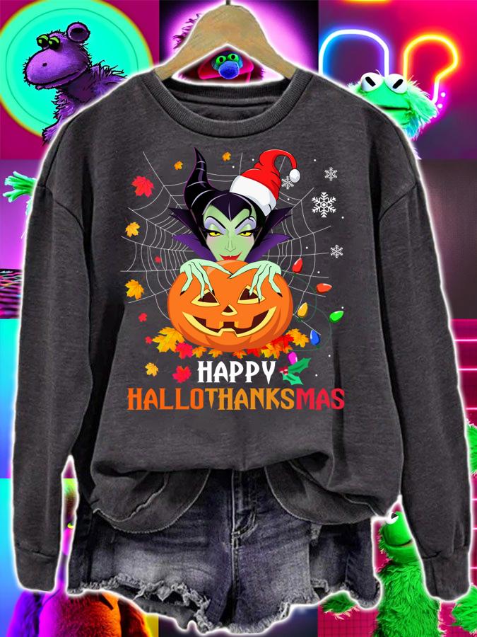 Maleficent Pumpkin Happy Hallothanksmas t-shirt sweatshirt