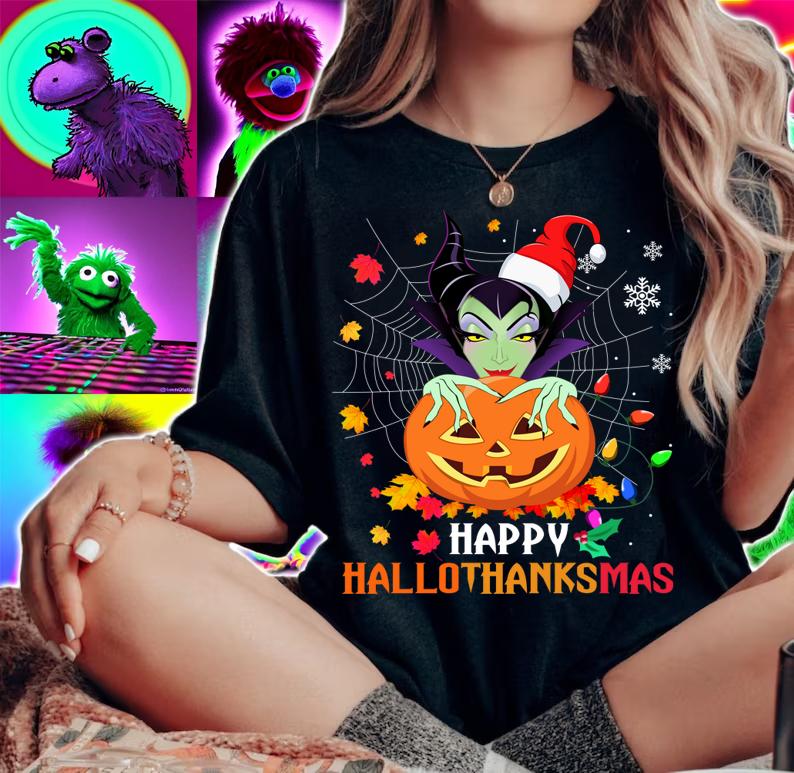 Maleficent Pumpkin Happy Hallothanksmas t-shirt woman shirt