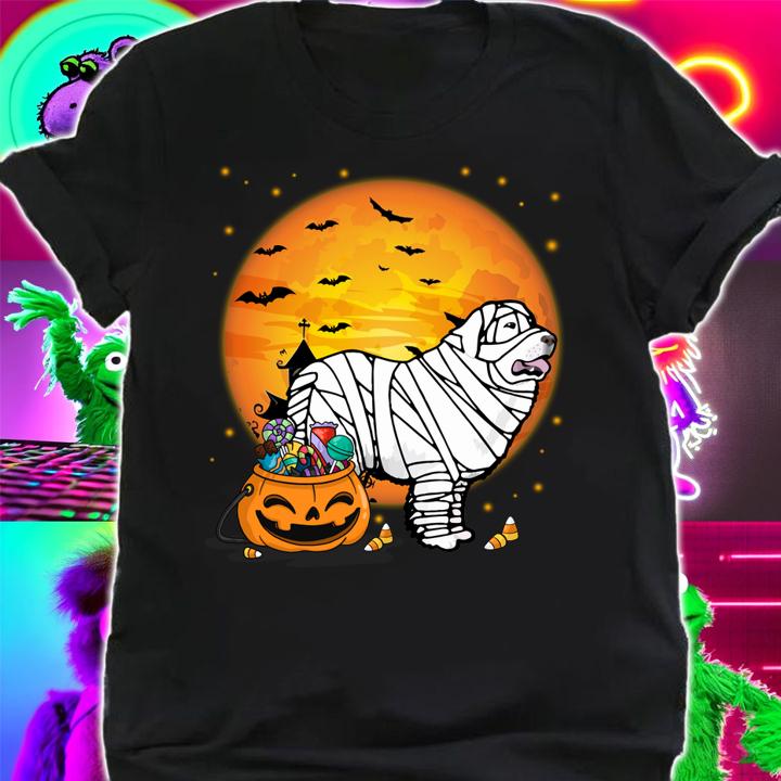 Pyrenees Dog With Candy Pumpkin Halloween t-shirt shirt