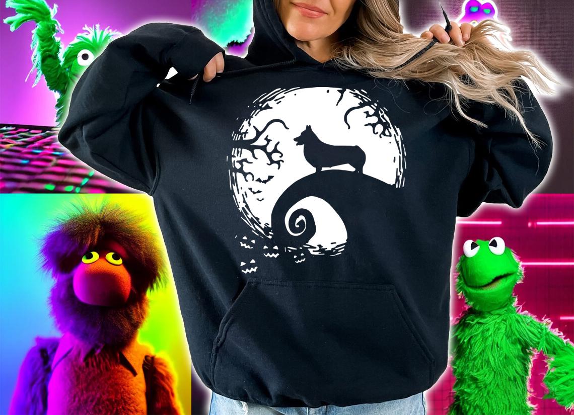 Halloween Shiba Inu dog and moon t-shirt hoodie