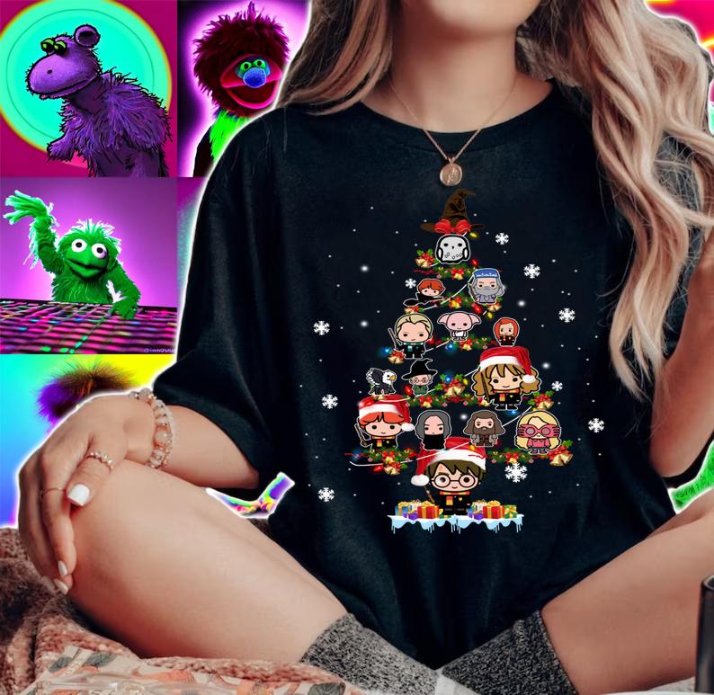 Merry Christmas Harry Potter Chibi Christmas Tree t-shirt woman shirt