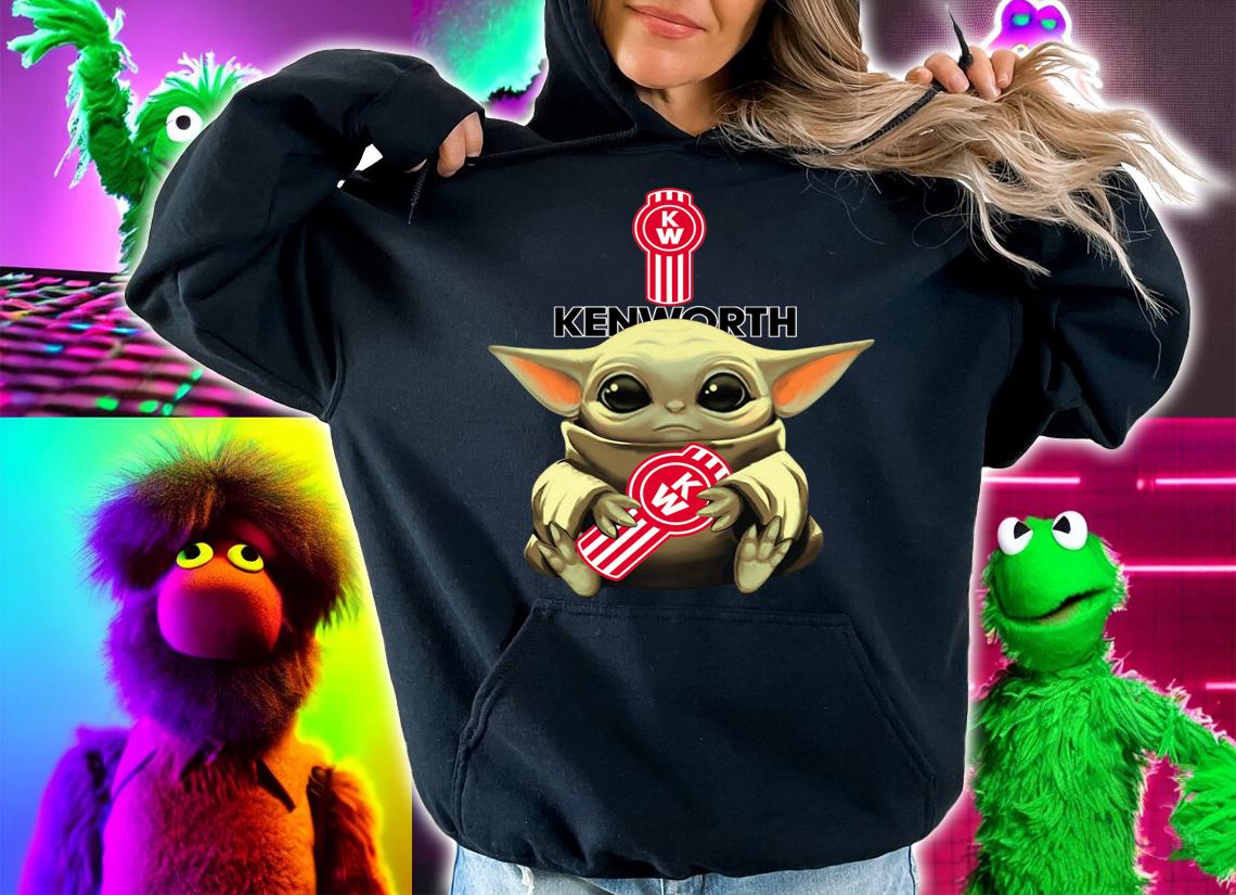 Baby Yoda hug Kenworth t-shirt hoodie