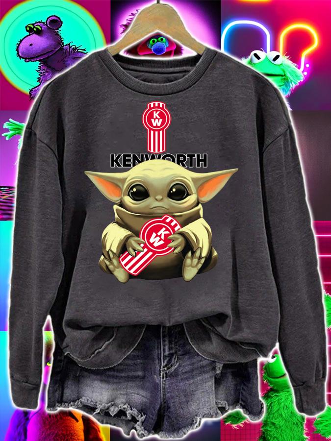 Baby Yoda hug Kenworth t-shirt sweatshirt