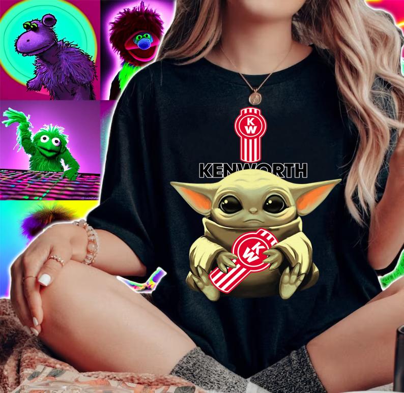 Baby Yoda hug Kenworth t-shirt woman shirt