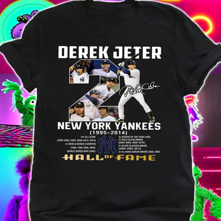 Derek Jeter New York Yankees 1995-2012 Hall Of Fame Signature t-shirt shirt