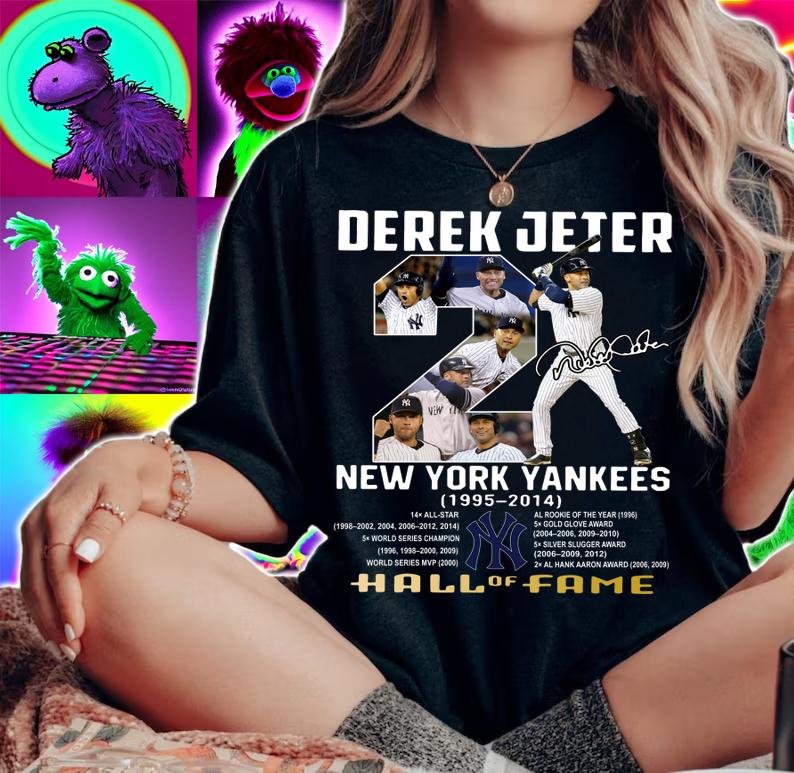 Derek Jeter New York Yankees 1995-2012 Hall Of Fame Signature t-shirt woman shirt