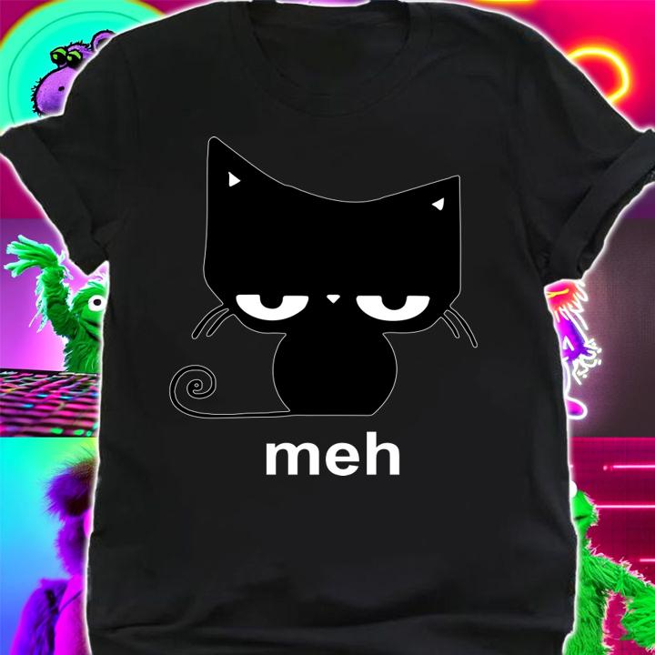 Premium Meh Black Cat t-shirt shirt