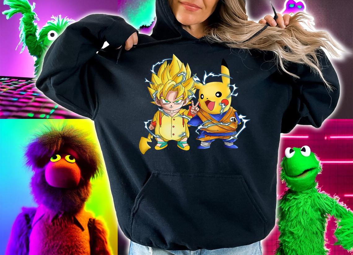 Dragon ball Z Son Goku and Pikachu t-shirt hoodie