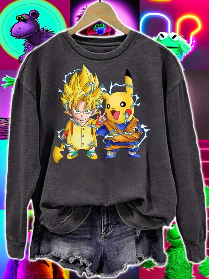 Dragon ball Z Son Goku and Pikachu t-shirt sweatshirt