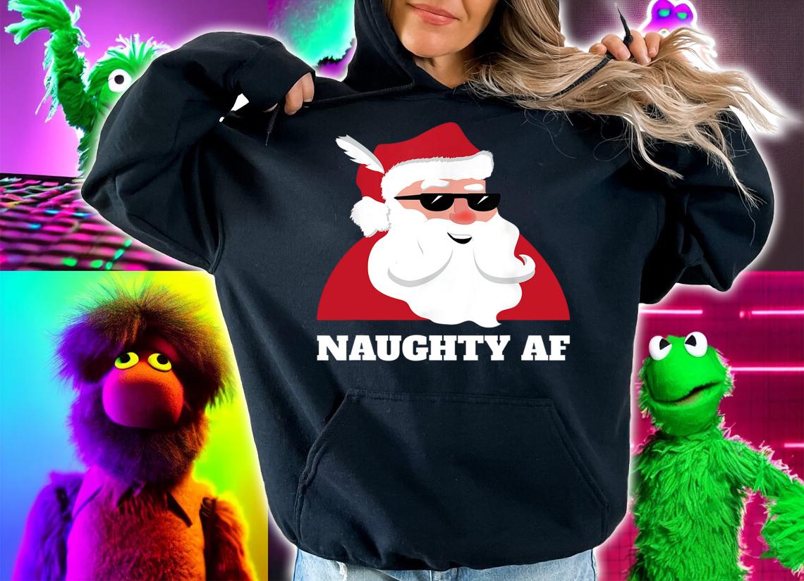 Naughty AF Dirty Santa Christmas Joke sweater t-shirt hoodie
