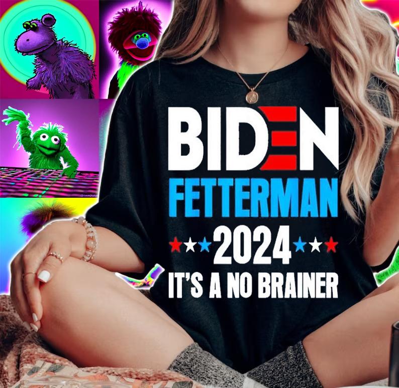 Biden Fetterman 2024 It's A No Brainer Political Shirt t-shirt woman shirt