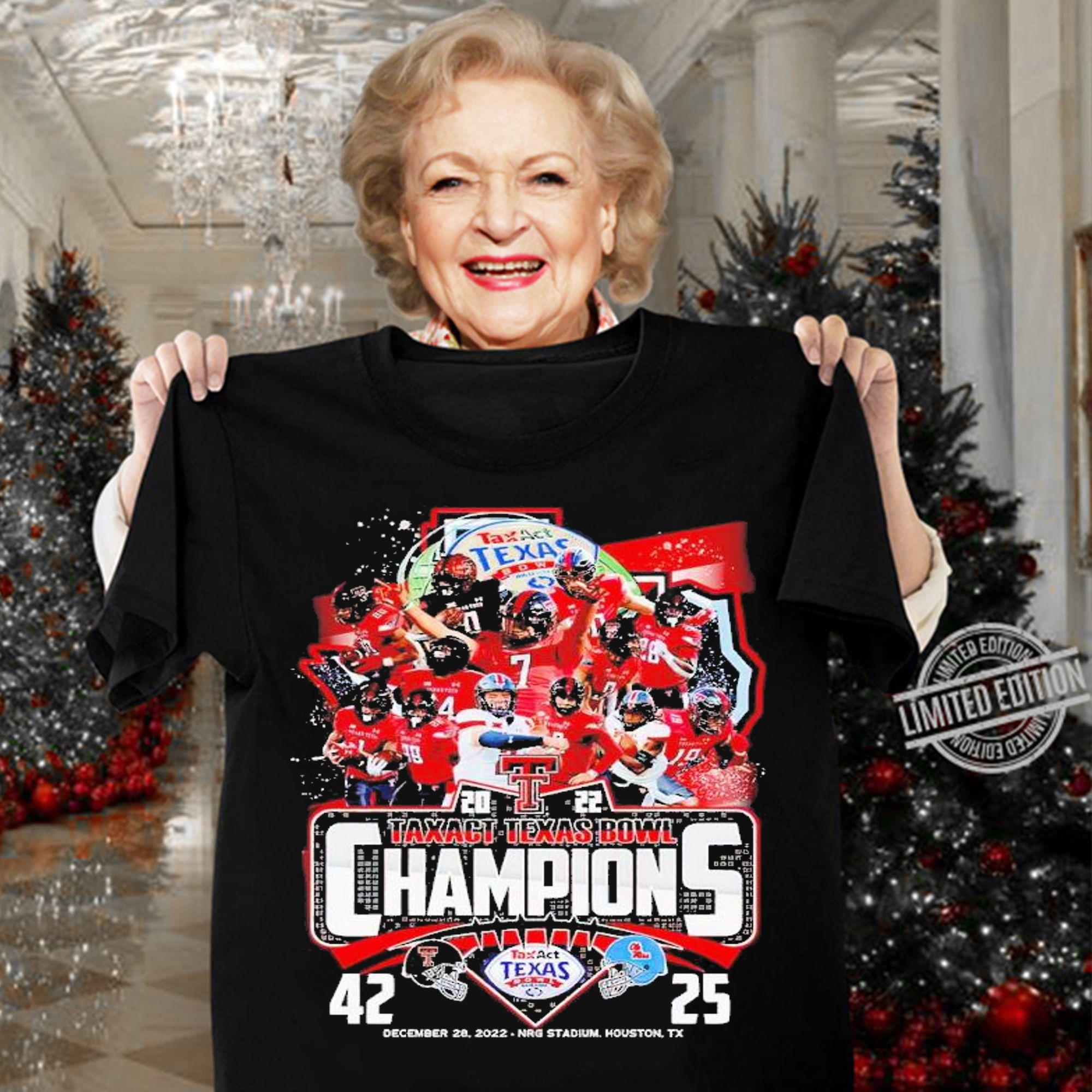 2022 Taxact Texas Bowl Champions Texas Tech 42 25 Ole Miss Rebels shirt t-shirt woman shirt