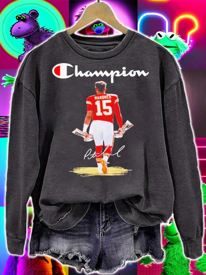 Champions Patrick Mahomes signature shirt t-shirt sweatshirt