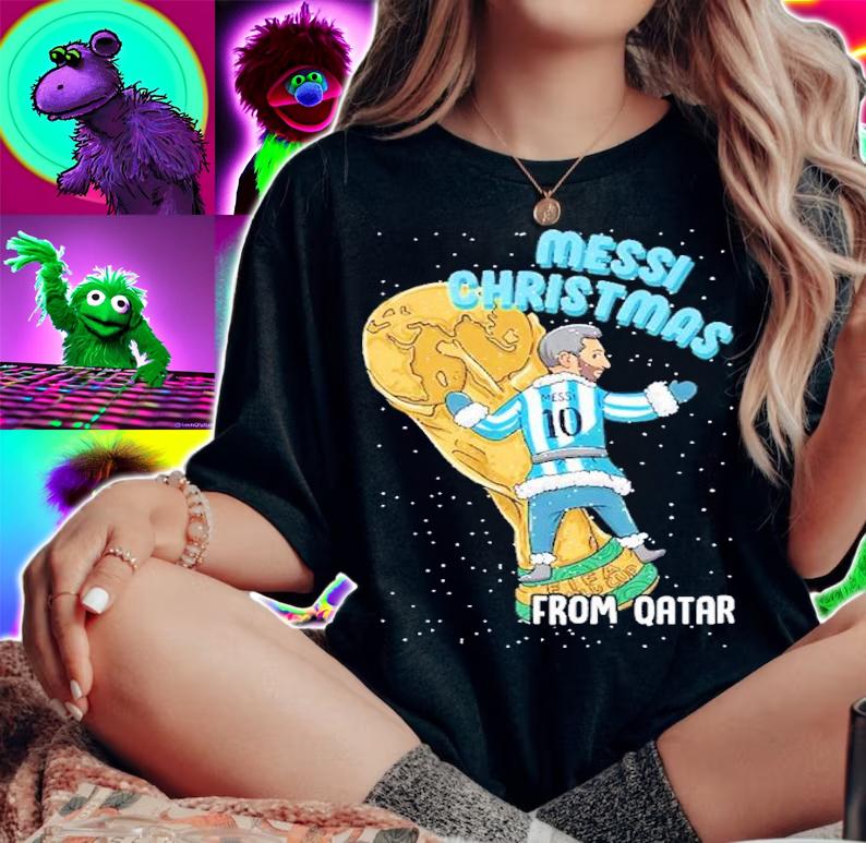Chibi Messi Christmas From Qatar World Cup 2022 Argentina Shirt t-shirt woman shirt