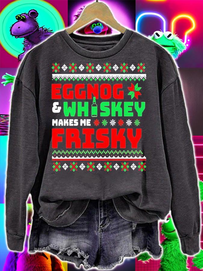 Eggnog Whiskey Frisky Christmas shirt t-shirt sweatshirt