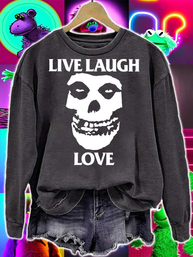 Misfits skull live laugh love shirt t-shirt