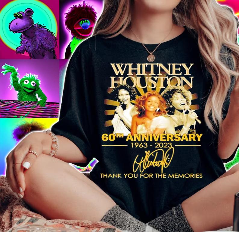 Whitney Houston 60th anniversary 1963 2023 thank you for the memories shirt t-shirt woman shirt