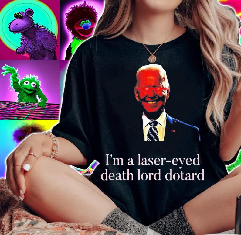 Lasers Eyed Biden Dark Brandon Viral Meme Trump Political T-Shirt t-shirt woman shirt