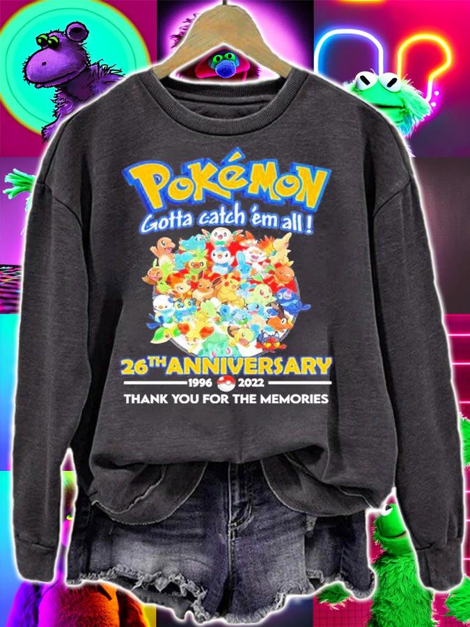 Pokemon 26th anniversary 1996 2022 thank you for the memories shirt t-shirt sweatshirt