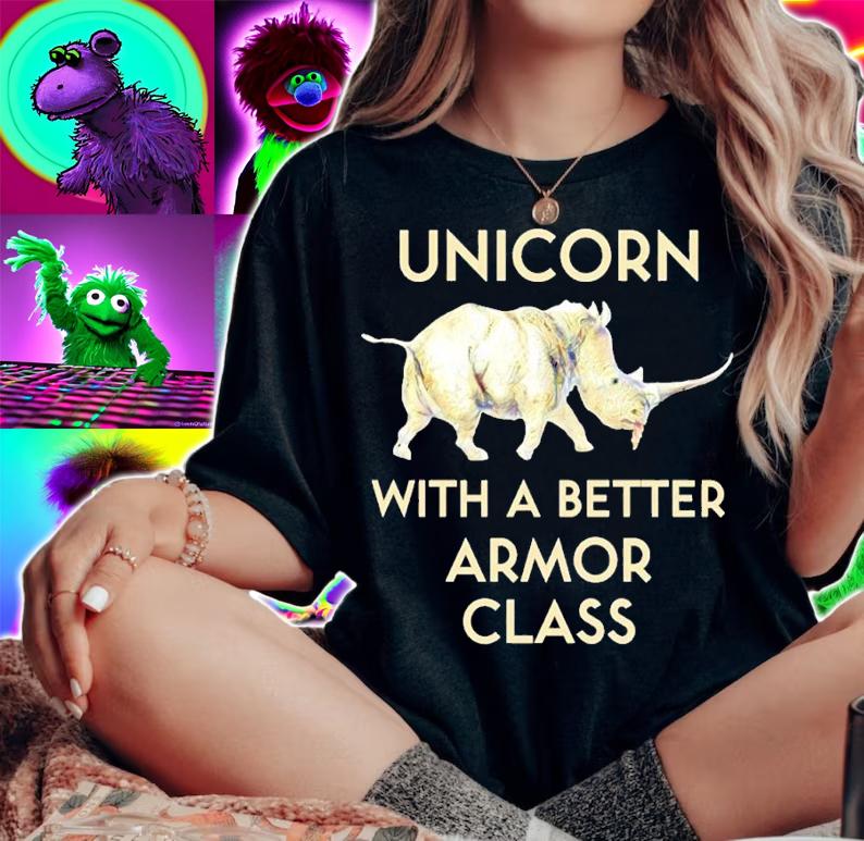 Rhinoceros Unicorn with a better armor class shirt t-shirt