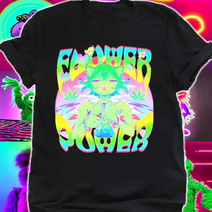 Ashleyloob Weed Cat Flower Power T-Shirt t-shirt shirt