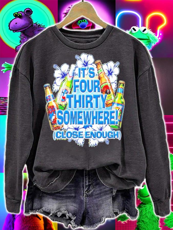 Big Dogs It's Four Thirty Somewhere Close Enough Matt Feuerstein Barstool Big Cat T-Shirt t-shirt