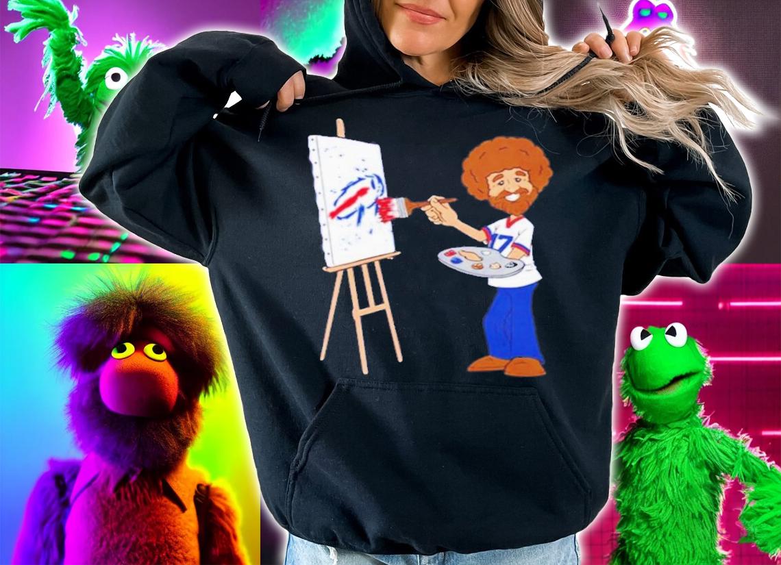 Bob Ross Happy Little Touchdowns Buffalo Bills T-Shirt t-shirt hoodie
