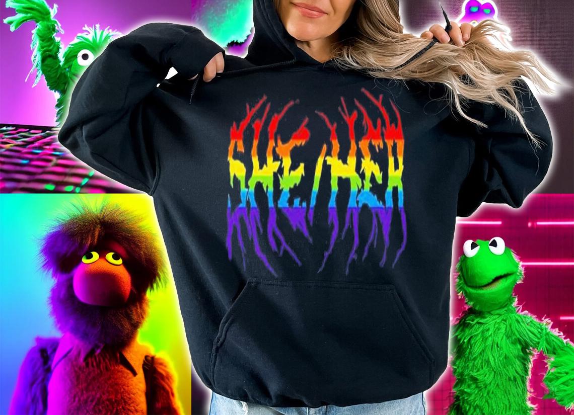 She Her Rainbow Metal Shirt t-shirt