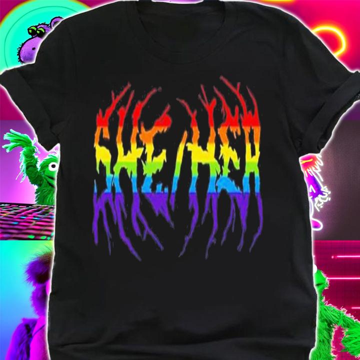 She Her Rainbow Metal Shirt t-shirt