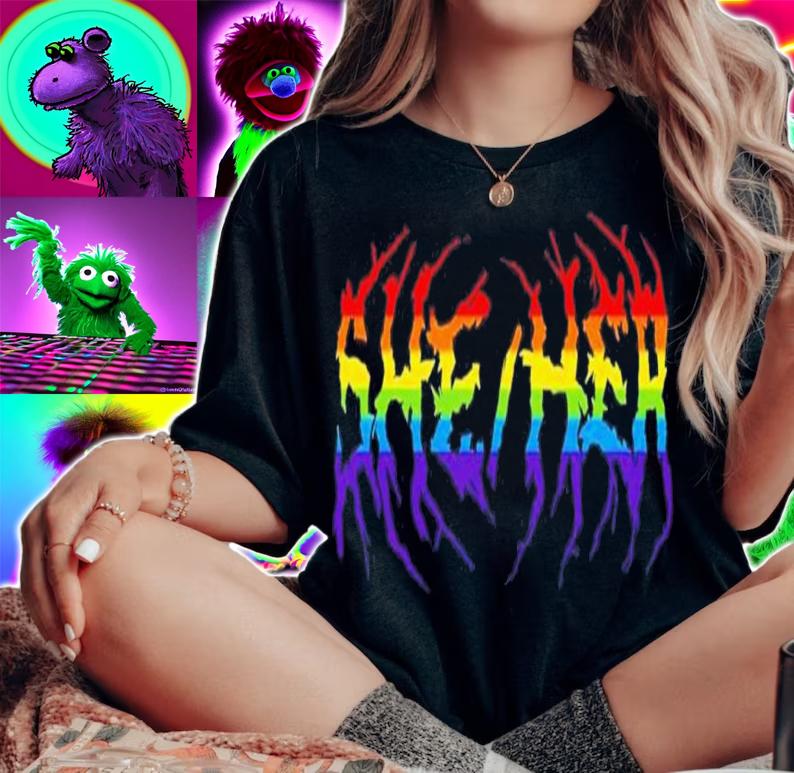She Her Rainbow Metal Shirt t-shirt