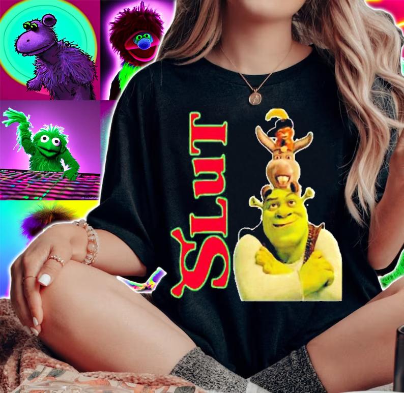 Slut Red Shrek Slut Donkey shirt t-shirt