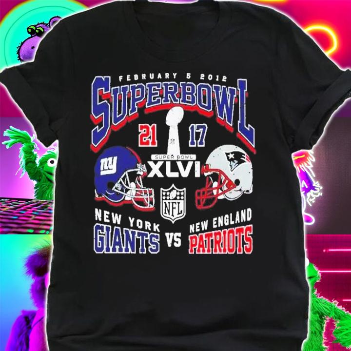 Super Bowl XLVI Giants vs. Patriots 2012 Stonewashed shirt t-shirt