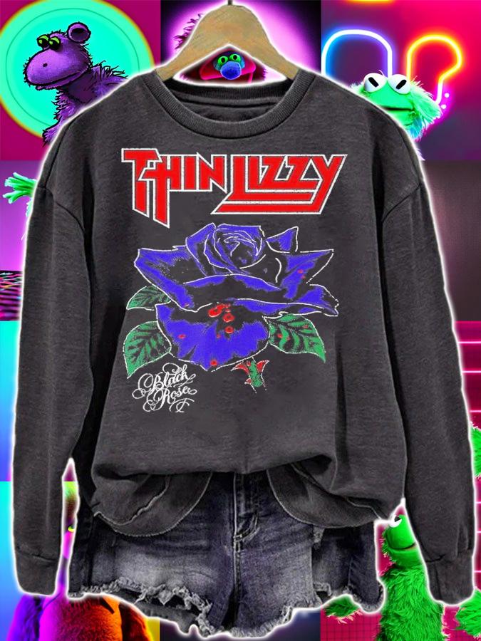 Thin Lizzy Black Rose shirt t-shirt sweatshirt