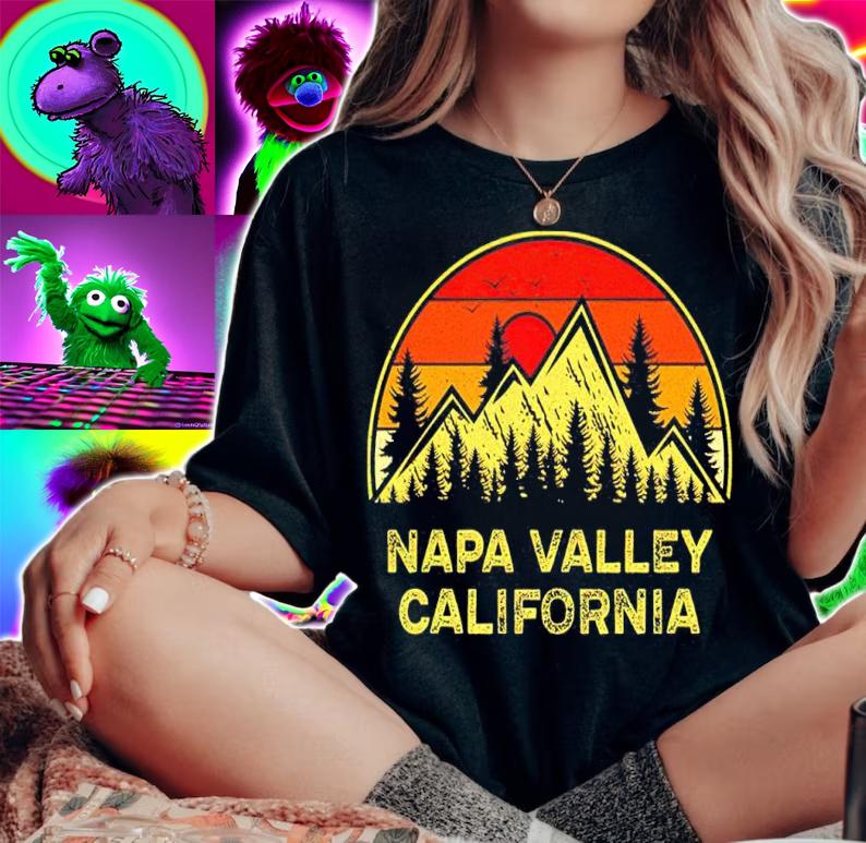Vintage Napa Valley California CA Mountains Hiking Souvenir T-Shirt t-shirt
