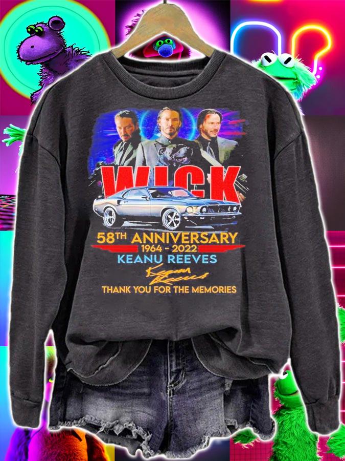 Wick 58th anniversary 1964 2022 Keanu Reeves thank you for the memories shirt t-shirt