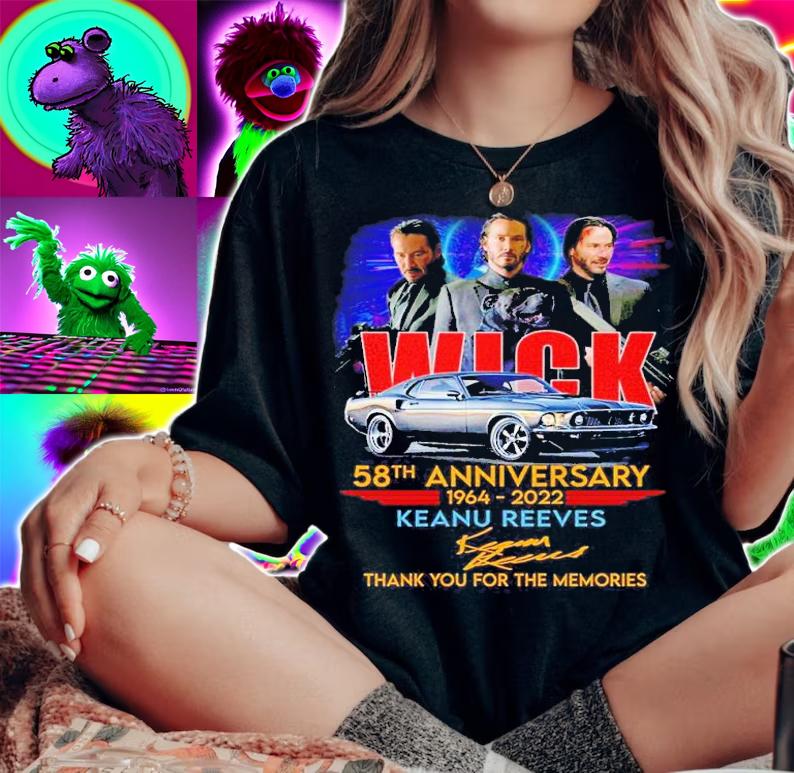 Wick 58th anniversary 1964 2022 Keanu Reeves thank you for the memories shirt t-shirt