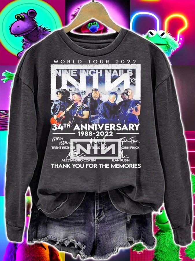 World Tour 2022 Nine Inch Nails 34th anniversary 1988 2022 thank you for the memories shirt t-shirt