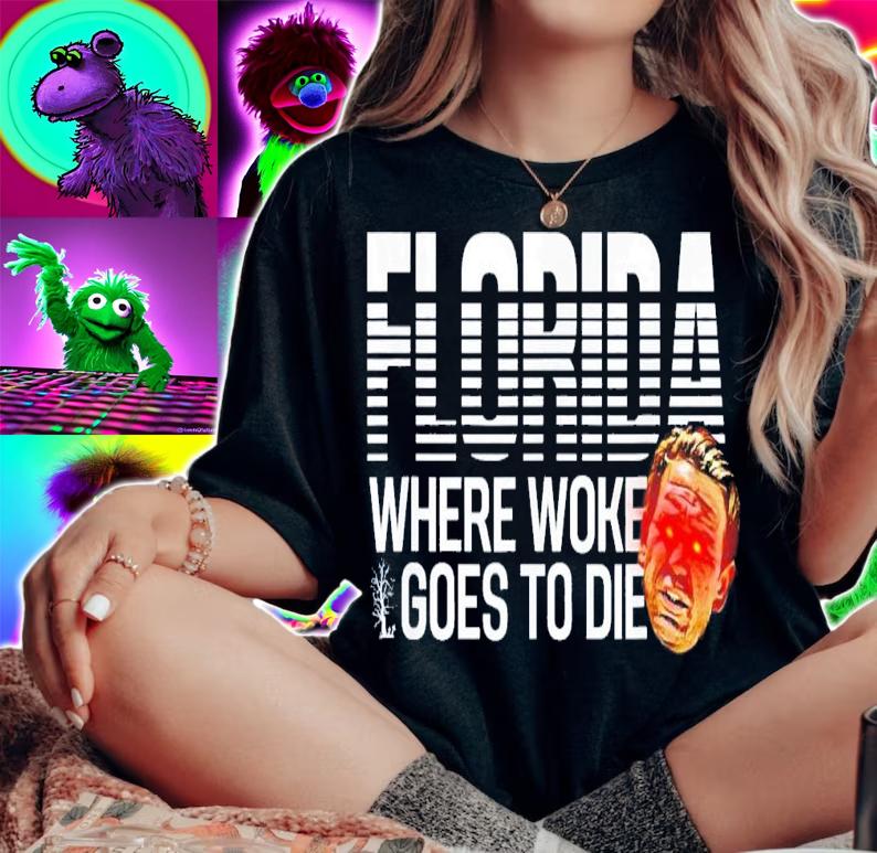 Desantis Laser Eyes Florida Where Woke Goes to Die Politics T-Shirt t-shirt