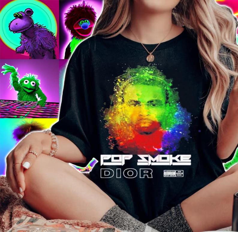 Dior Pop Smoke Colorful Shirt t-shirt woman shirt