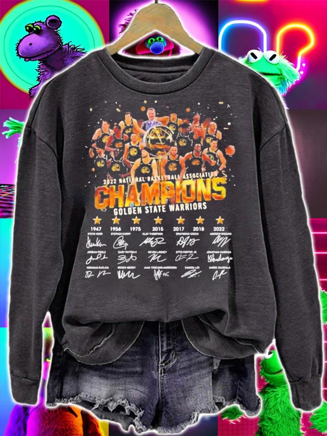 Golden State Warriors 2022 National Basketball Association Champions Signatures T-Shirt t-shirt