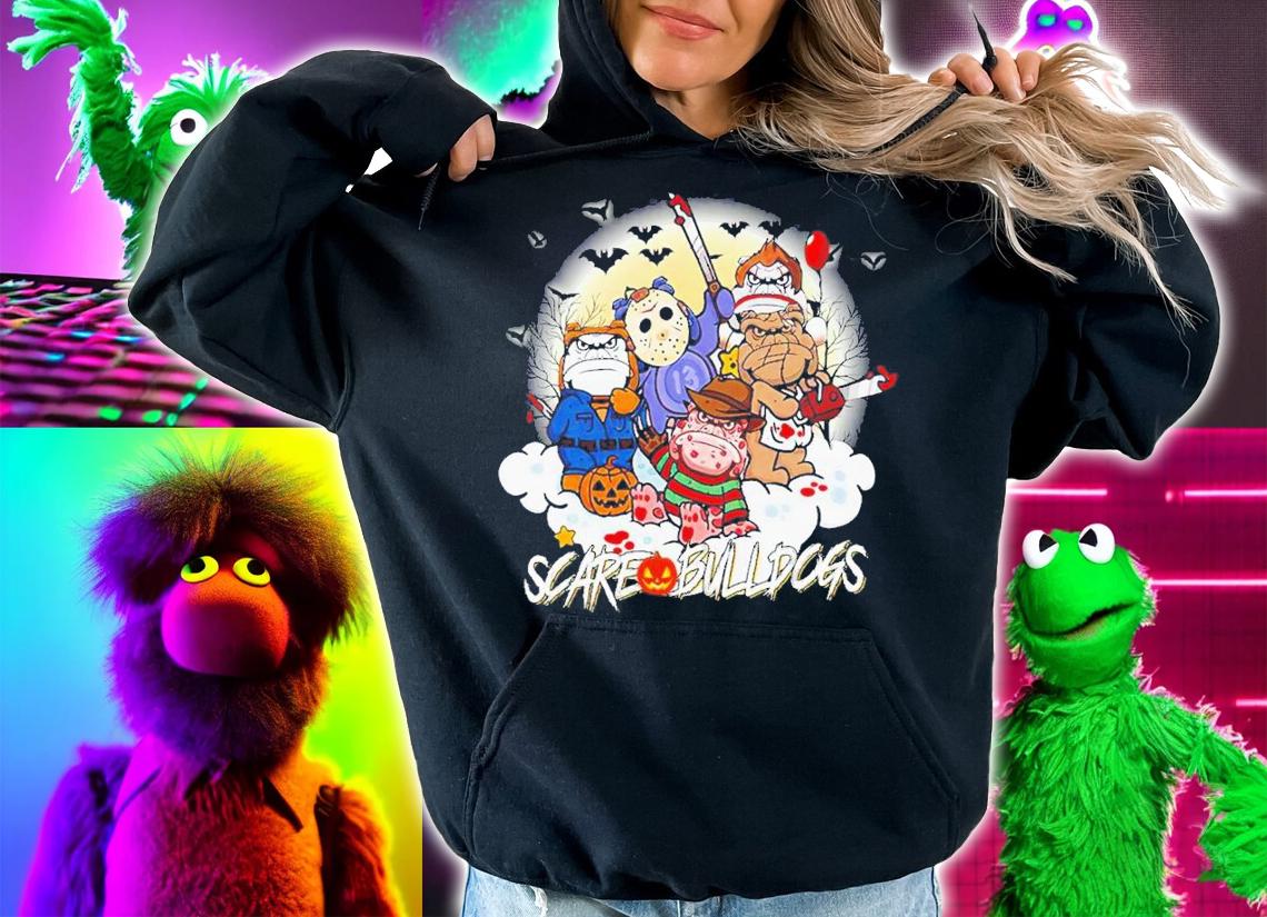 Halloween Scare Bulldogs Horror Characters T-Shirt t-shirt hoodie
