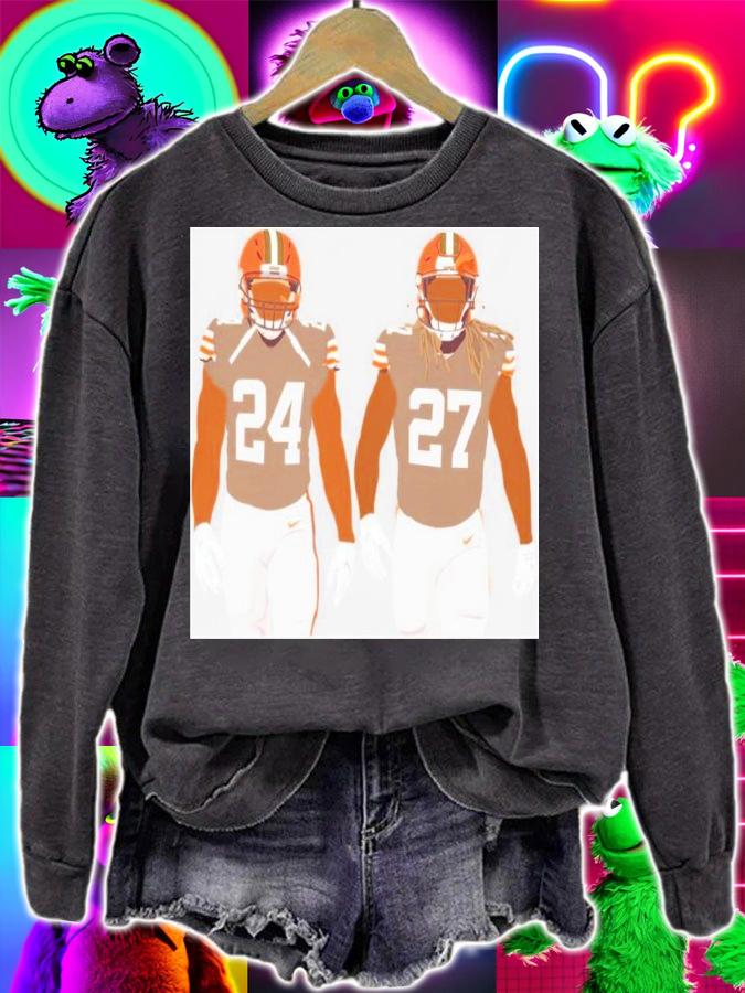 Nick Chubb And Kareem Hunt Cleveland Browns Football T-Shirt t-shirt