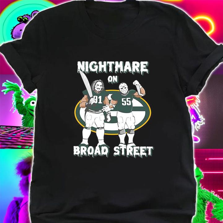 Nightmare On 9155 Broad Street Horror Movies Characters Green Bay Packers t-shirt shirt