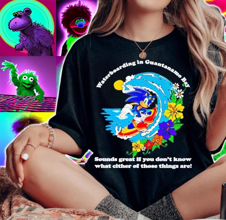 Sonic Waterboarding In Guantanamo Bay T-Shirt t-shirt woman shirt